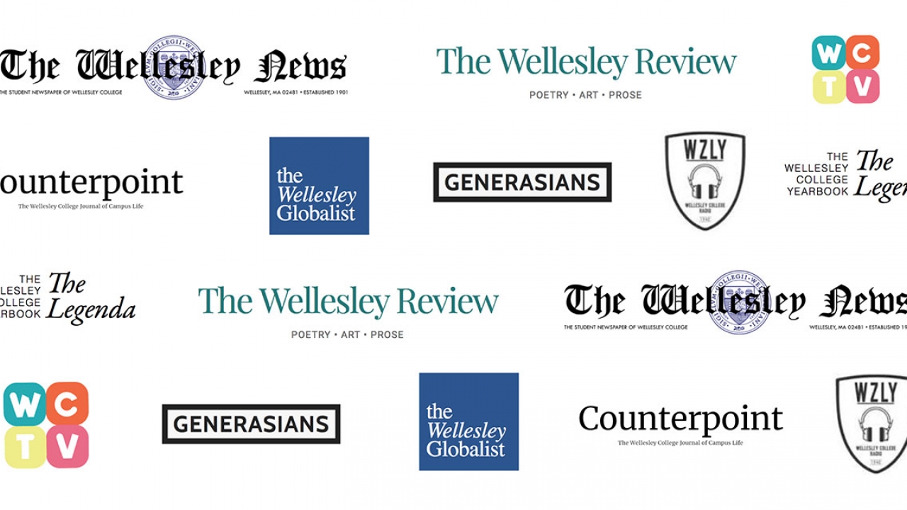 The logos of all the student publications at Wellesley