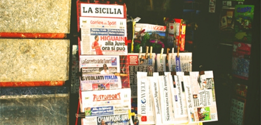 newsstand in Sicily